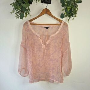 American Eagle Outfitters Light Pink Floral Blouse